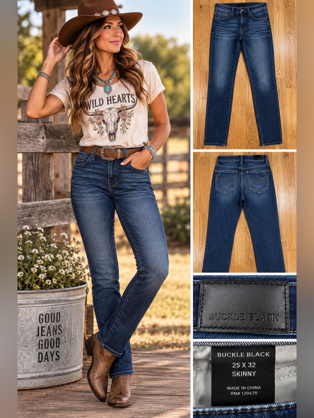 Buckle Black Skinny Jeans Women's 25x32 Dark Wash Stretch Denim